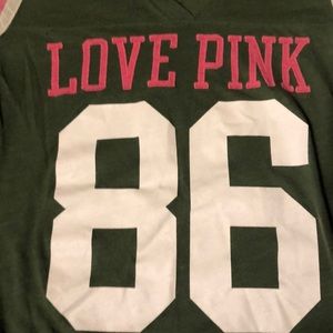 Long Jersey style tee. Love Pink